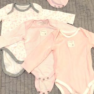 Infant girls long sleeve onesie bundle (9 total) 0-3 mths